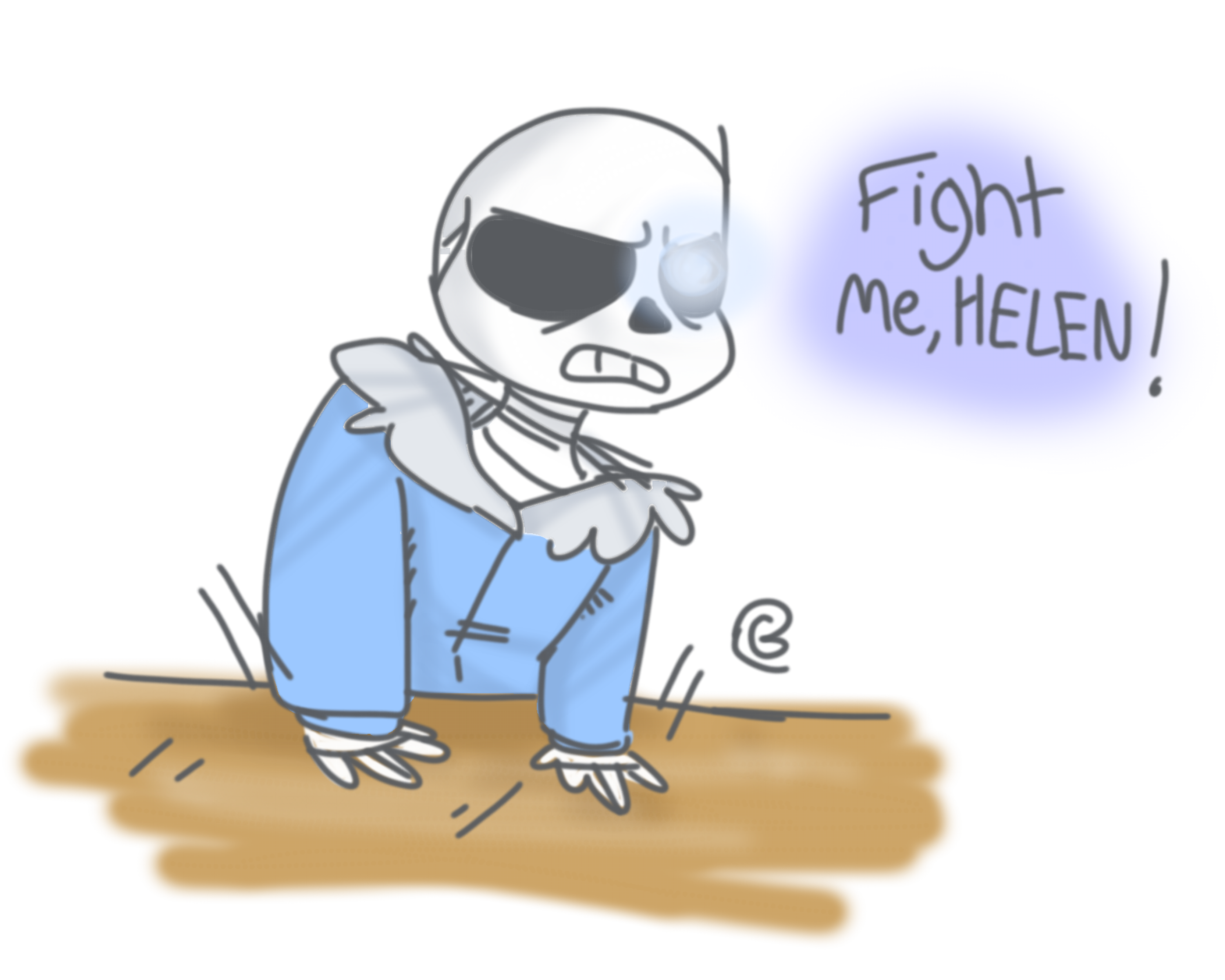What is Sans doing?