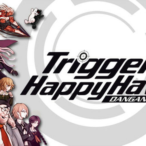 Trigger happy игра. Данганронпа триггер хэппи хавок логотип. danganronpa trigger happy havoc лого. danganronpa: trigger happy havoc название. логотип данганронпа trigger happy havoc.