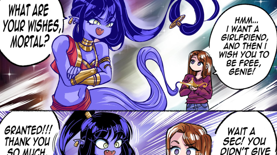 genie girlfriend~! (mini yuri comic dub)