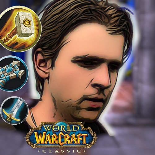 Male dwarf and human voice.