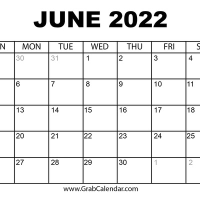 June 2022 Calendar